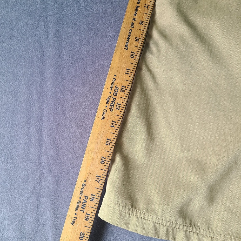 Fila Sport Golf Shorts Mens 34X9" Flat Front Chino Light Weight Beige Nylon Logo - Picture 6 of 11